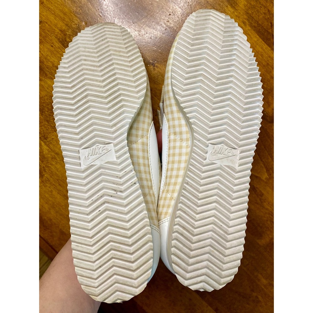 Nike Cortez Gingham Casual Sneakers Women's Size 8.5 White Beige - Picture 10 of 13